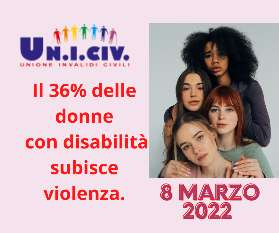 Uniciv: il 36% delle donne con disabilità subisce violenza.