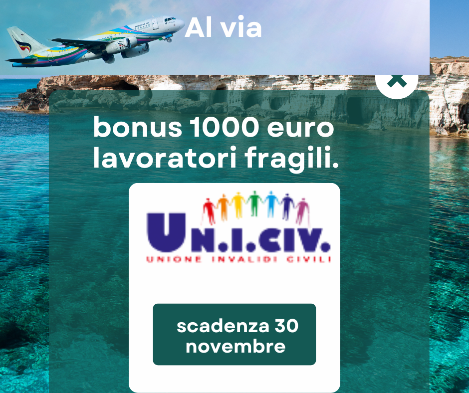 Al via le domande per bonus 1000 euro lavoratori fragili.