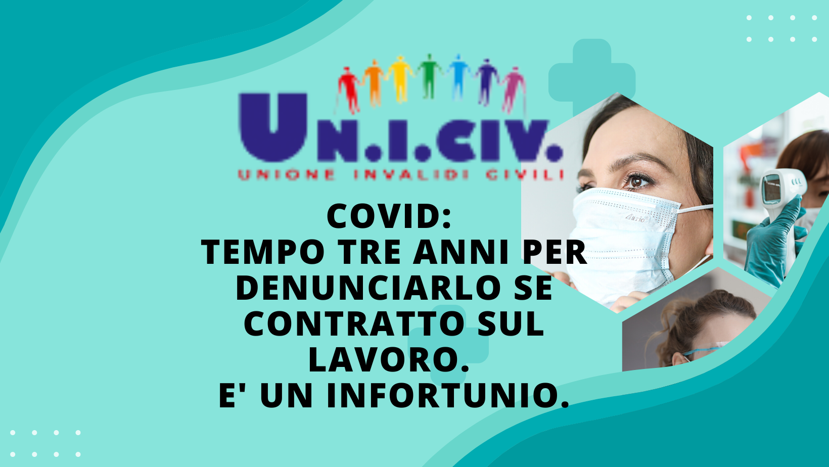Covid: tempo tre anni per denunciarlo se contratto sul lavoro.
