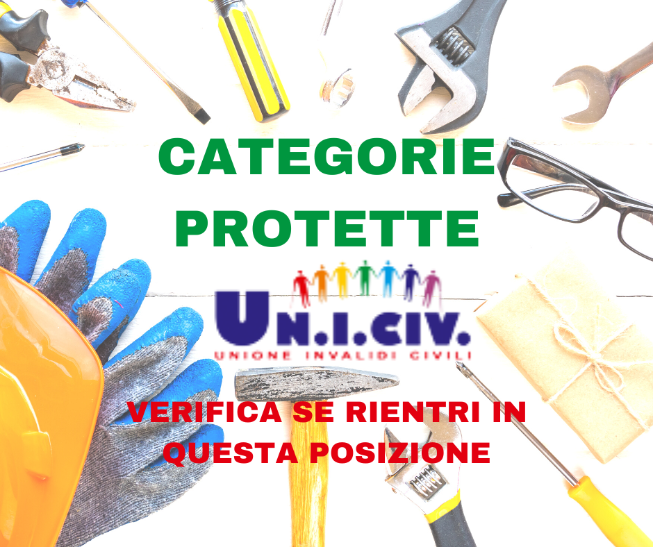 Categorie protette: verifica se rientri in questa posizione.