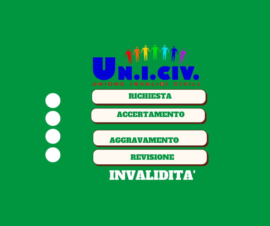 Invalidità civile: Uniciv per richiesta, accertamento, aggravamento e revisione.