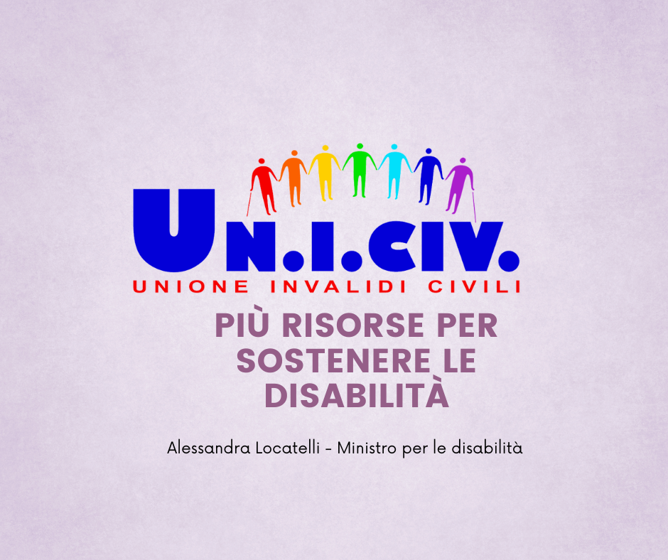 Il Ministero Locatelli chiede risorse per sostenere i progetti per la disabilità.