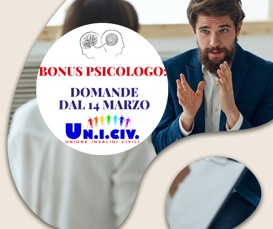 BONUS PSICOLOGO: domande al via dal 14 MARZO 2024